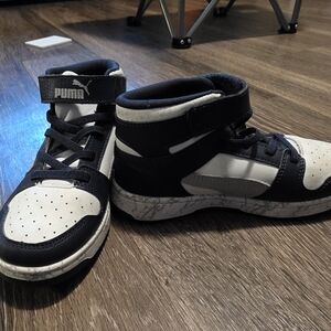 Puma Kids' Navy and White High-Top Sneakers